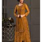 Yellow Designer Salwar Kameez Pant Suits Indian Pakistani Wear Shalwar Trouser Pant with Long Shrug Dress