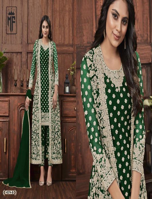 Green New Indian Jacket Stylish Women's Wear Designer Shalwar Kameez Suits Ready to Wear With Heavy Embroidery Worked Trouser Pant Dupatta Dresses