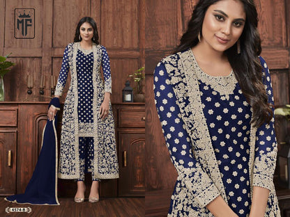 Black New Indian Jacket Stylish Women's Wear Designer Shalwar Kameez Suits Ready to Wear With Heavy Embroidery Worked Trouser Pant Dupatta Dresses