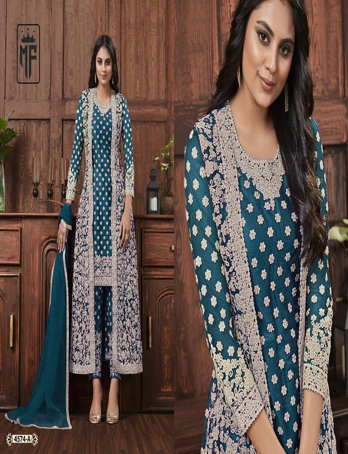 Green New Indian Jacket Stylish Women's Wear Designer Shalwar Kameez Suits Ready to Wear With Heavy Embroidery Worked Trouser Pant Dupatta Dresses