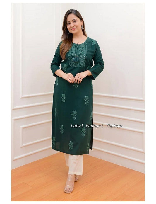 Sequence Embroidery Work Kurti and Pant