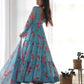 PURE SOFT FOX GEORGETTE FLORAL PRINT FABRIC FULLY FLAIR ANARKALI,WITH DUPPTA SET,PENT READY TO WEAR