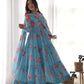 PURE SOFT FOX GEORGETTE FLORAL PRINT FABRIC FULLY FLAIR ANARKALI,WITH DUPPTA SET,PENT READY TO WEAR