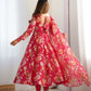 PURE SOFT ORGANZA SILK FABRIC FULLY FLAIR KALI PATTERN AND CANVAS PATTA WITH DUPPTA SET, PANT READY TO WEAR
