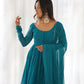 PURE FOX GEORGETTE LAHERIYA PRINT FABRIC FULLY FLAIR ANARKALI, WITH DUPATTA SET, PANT READY TO WEAR