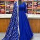 Pure Soft Faux Georgette Floral Print Anarkali Gown Pent With Dupatta