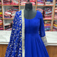 Pure Soft Faux Georgette Floral Print Anarkali Gown Pent With Dupatta