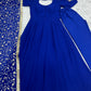 Pure Soft Faux Georgette Floral Print Anarkali Gown Pent With Dupatta