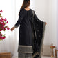 BEAUTIFUL PURE CHINON SILK FABRIC STRAIGHT FIT KURTA WITH DUPPTA SET, TROUSERS, READY TO WEAR