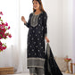 BEAUTIFUL PURE CHINON SILK FABRIC STRAIGHT FIT KURTA WITH DUPPTA SET, TROUSERS, READY TO WEAR