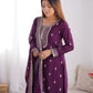 BEAUTIFUL PURE CHINON SILK FABRIC STRAIGHT FIT KURTA WITH DUPPTA SET, TROUSERS, READY TO WEAR