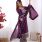 BEAUTIFUL PURE CHINON SILK FABRIC STRAIGHT FIT KURTA WITH DUPPTA SET, TROUSERS, READY TO WEAR