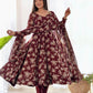 PURE FOX GEORGETTE MULTI FLORAL PRINT FABRIC FULLY FLAIR ANARKALI, WITH DUPPTA SET, PENT READY TO WEAR