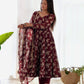 PURE FOX GEORGETTE MULTI FLORAL PRINT FABRIC FULLY FLAIR ANARKALI, WITH DUPPTA SET, PENT READY TO WEAR