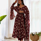 PURE FOX GEORGETTE MULTI FLORAL PRINT FABRIC FULLY FLAIR ANARKALI, WITH DUPPTA SET, PENT READY TO WEAR