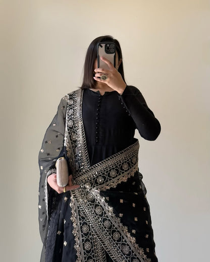 BEAUTIFUL PURE FOX GEORGETTE FABRIC  KURTA WITH DUPPTA SET,PLAZZO READY TO WEAR