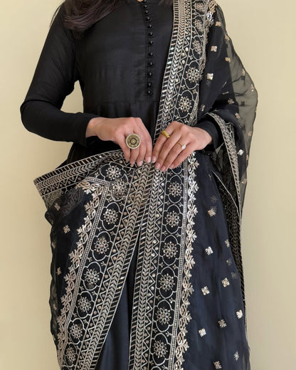BEAUTIFUL PURE FOX GEORGETTE FABRIC  KURTA WITH DUPPTA SET,PLAZZO READY TO WEAR