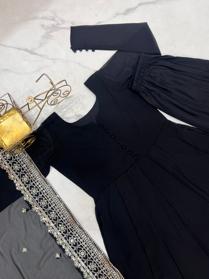 BEAUTIFUL PURE FOX GEORGETTE FABRIC  KURTA WITH DUPPTA SET,PLAZZO READY TO WEAR