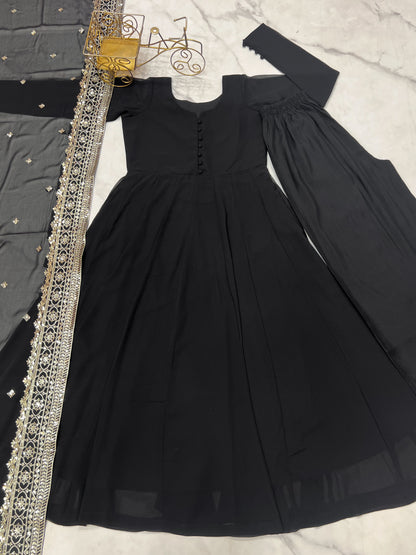 BEAUTIFUL PURE FOX GEORGETTE FABRIC  KURTA WITH DUPPTA SET,PLAZZO READY TO WEAR