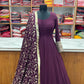 Pure Soft Faux Georgette Floral Print Anarkali Gown Pent With Dupatta