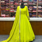 Pure Soft Faux Georgette Floral Print Anarkali Gown Pent With Dupatta