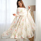 PURE SOFT ORGANZA SILK FABRIC FULLY FLAIR KALI PATTERN AND CANVAS PATTA WITH DUPPTA SET, PANT READY TO WEAR