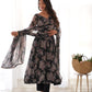 PURE FOX GEORGETTE MULTI FLORAL PRINT FABRIC FULLY FLAIR ANARKALI, WITH DUPPTA SET, PENT READY TO WEAR