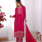 BEAUTIFUL PURE CHINON SILK FABRIC STRAIGHT FIT KURTA WITH DUPPTA SET, TROUSERS, READY TO WEAR