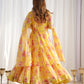 PURE SOFT FOX GEORGETTE FLORAL PRINT FABRIC FULLY FLAIR ANARKALI,WITH DUPPTA SET,PENT READY TO WEAR