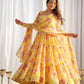 PURE SOFT FOX GEORGETTE FLORAL PRINT FABRIC FULLY FLAIR ANARKALI,WITH DUPPTA SET,PENT READY TO WEAR