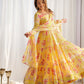 PURE SOFT FOX GEORGETTE FLORAL PRINT FABRIC FULLY FLAIR ANARKALI,WITH DUPPTA SET,PENT READY TO WEAR