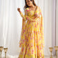 PURE SOFT FOX GEORGETTE FLORAL PRINT FABRIC FULLY FLAIR ANARKALI,WITH DUPPTA SET,PENT READY TO WEAR