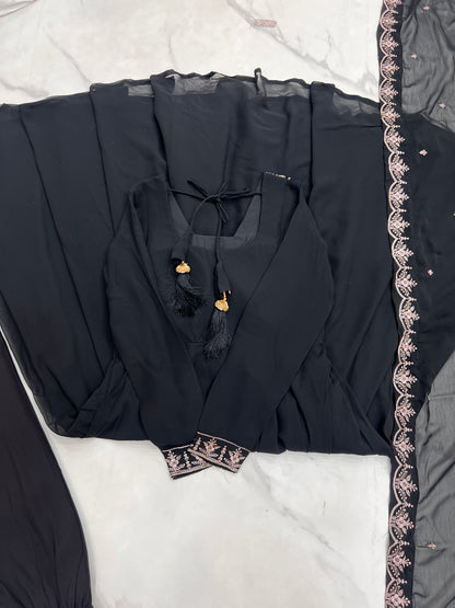 PURE SOFT FOX GEORGETTE FABRIC FULLY FLAIR ANARKALI, WITH DUPPTA SET, PENT READY TO WEAR