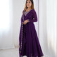 PURE SOFT FOX GEORGETTE FABRIC FULLY FLAIR ANARKALI, WITH DUPPTA SET, PENT READY TO WEAR