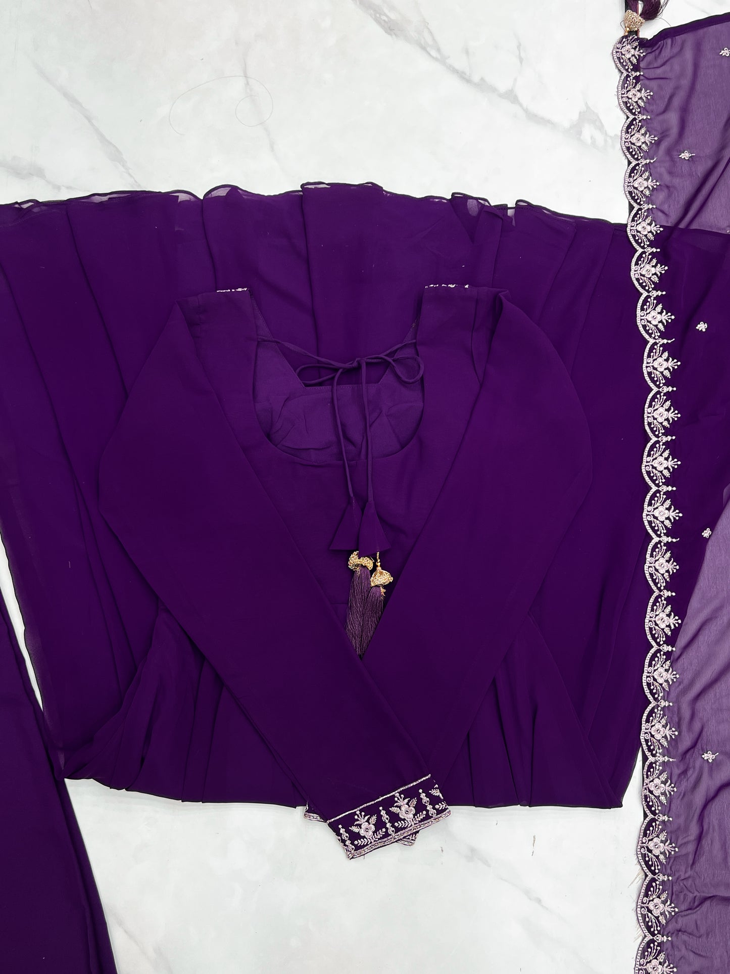 PURE SOFT FOX GEORGETTE FABRIC FULLY FLAIR ANARKALI, WITH DUPPTA SET, PENT READY TO WEAR