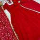 Pure Soft Faux Georgette Floral Print Anarkali Gown Pent With Dupatta
