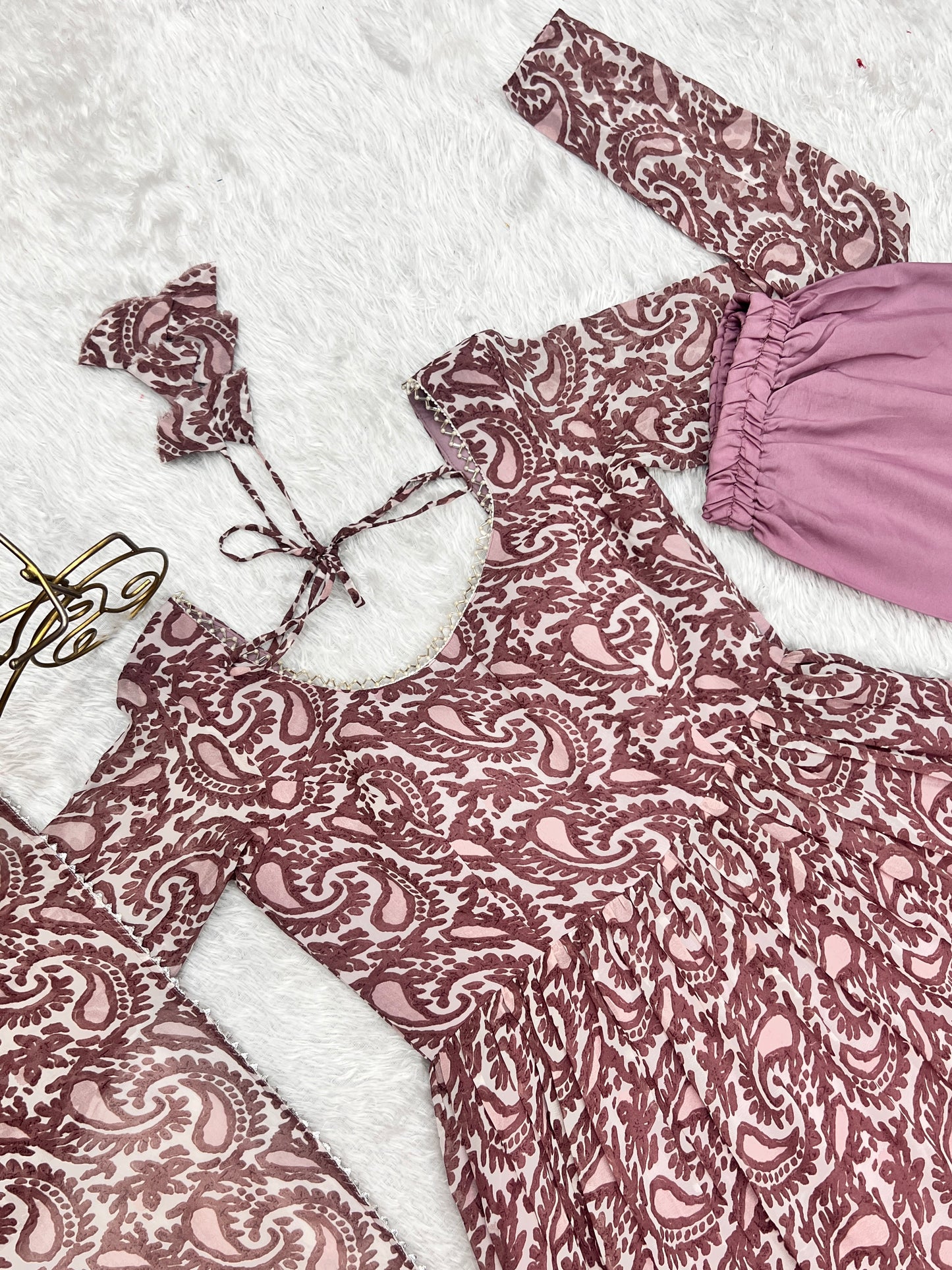 PURE SOFT FOX GEORGETTE PRINT FABRIC FULLY FLAIR ANARKALI,WITH DUPPTA SET,PENT READY TO WEAR