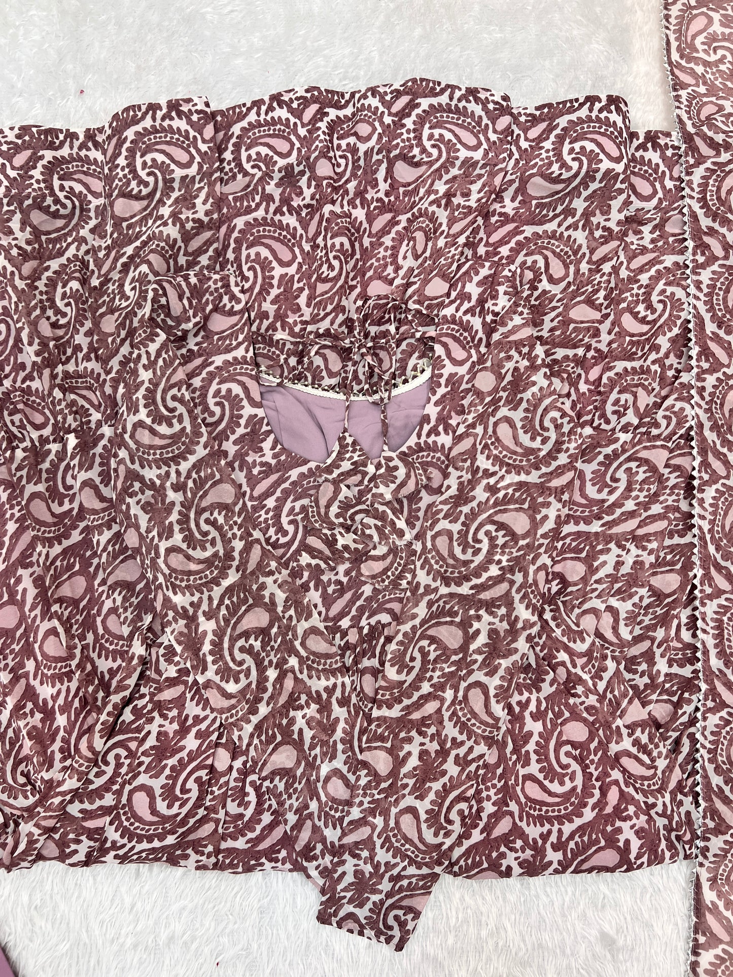 PURE SOFT FOX GEORGETTE PRINT FABRIC FULLY FLAIR ANARKALI,WITH DUPPTA SET,PENT READY TO WEAR