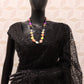 Amusing Black Georgette Fancy Sequins Work Party Wear Saree With Blouse KT-299 By Dealbazaars