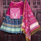Mind-blowing Wine Color Butter Silk Printed Mirror Work Lehenga Choli For Festive Wear By Dealbazaars