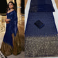 Women’s Georgette Saree with Heavy Dual Sequin Embroidery | Silk Blouse | Cutwork Lace Border | 4.4M Work Done
