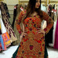 HEAVY FAUX GEORGETTE PRINTED ORANGE-GREEN  LEHENGA WITH TOP