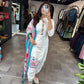 Womans Casual Wear Color Thread Work Kurti Pant With Dupatta