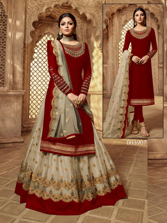 Premium Designer Floral Print Full Flared Anarkali Long Flared Kurta Kurti with Sharara and Dupatta Readymade 3 Peice Salwar Kameez Anarakali suit