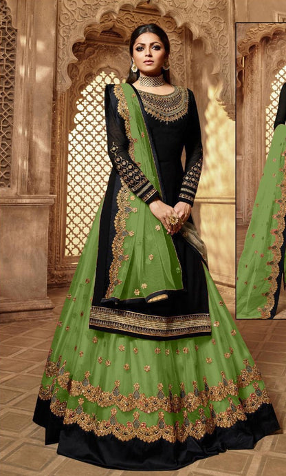 Premium Designer Floral Print Full Flared Anarkali Long Flared Kurta Kurti with Sharara and Dupatta Readymade 3 Peice Salwar Kameez Anarakali suit
