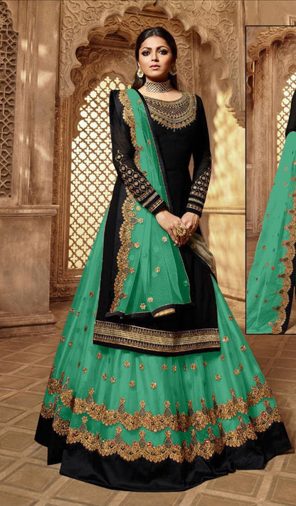Premium Designer Floral Print Full Flared Anarkali Long Flared Kurta Kurti with Sharara and Dupatta Readymade 3 Peice Salwar Kameez Anarakali suit
