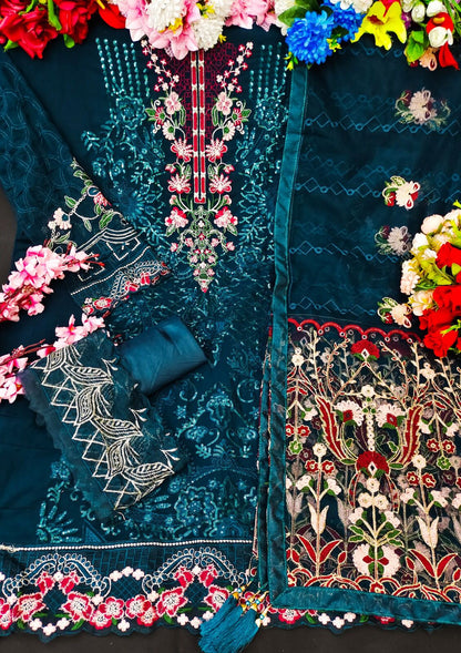 Georgette Beautiful Embroidery Work Stylish Designer Pakistani  Salwar Kameez Suit For Womens