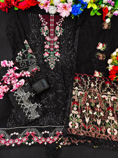 Georgette Beautiful Embroidery Work Stylish Designer Pakistani  Salwar Kameez Suit For Womens