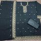 Punjabi Woman's Style Georgette zari & Embroidery Dupatta plazzo fancy salwar suit set