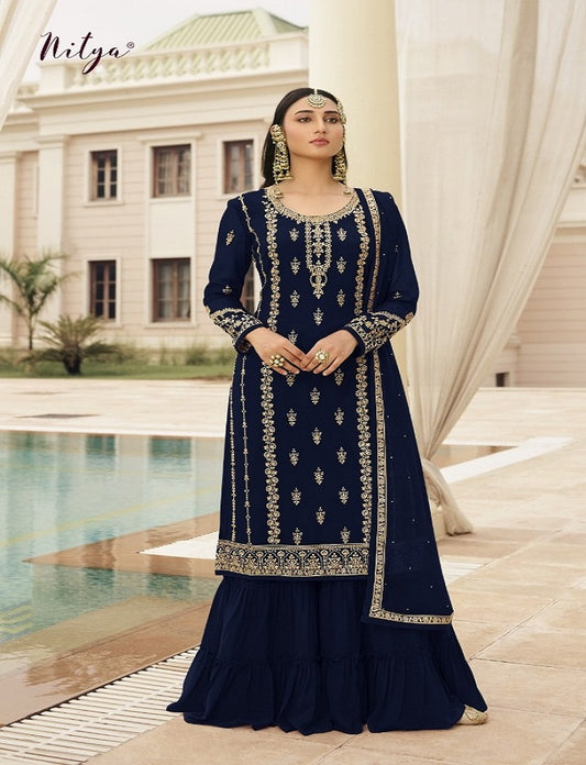 Women's Wear Pakistani Heavy Georgette Sharara Palazzo Stitched Salwar Kameez Suits